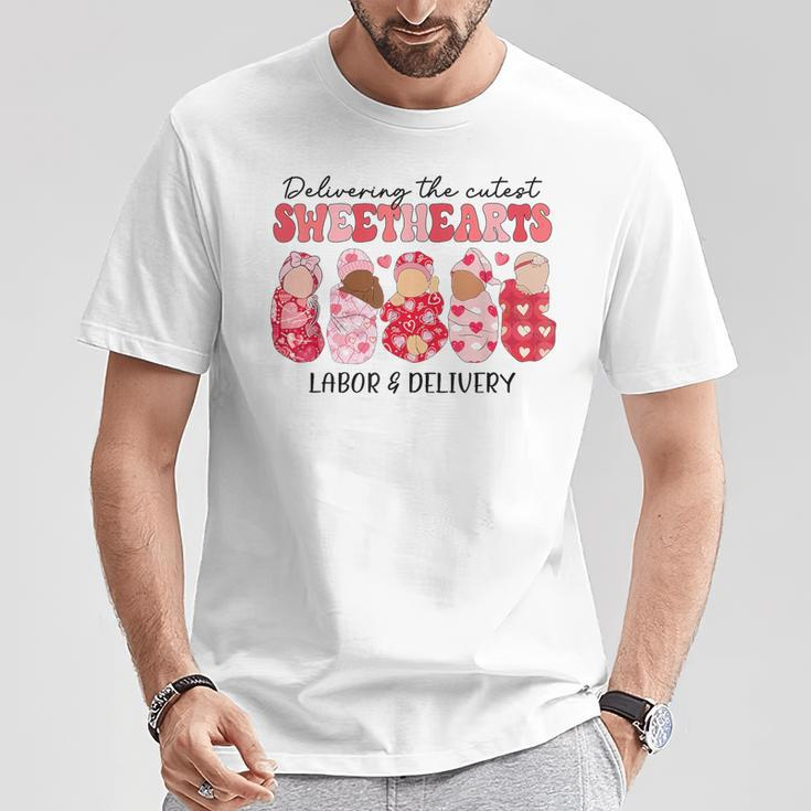Delivering The Cutest Sweethearts Labor Delivery Valentine's T-Shirt Unique Gifts