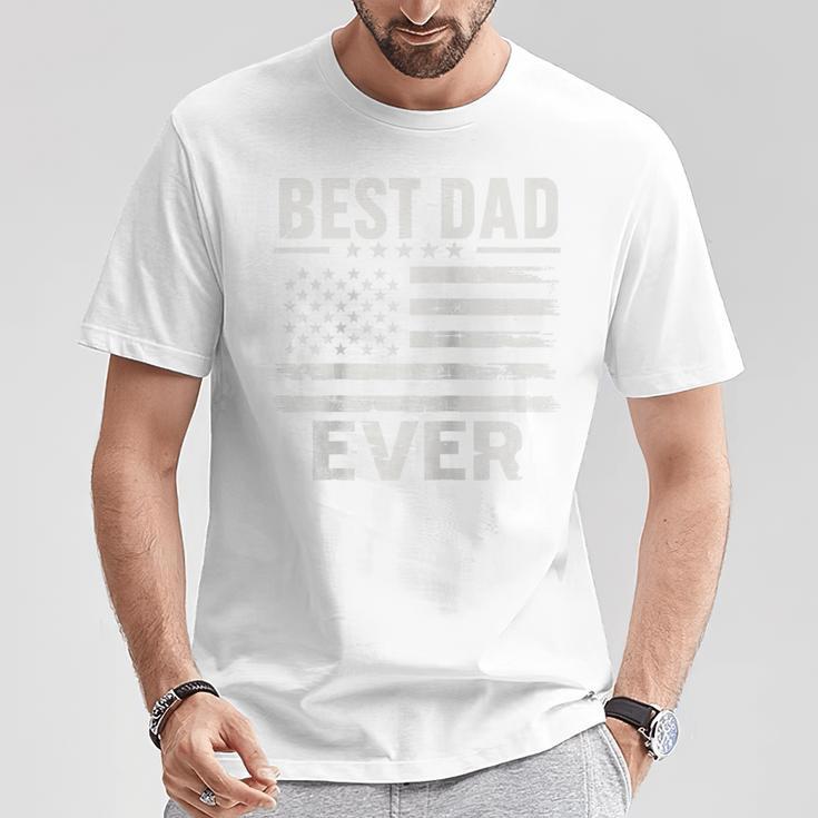 Der Beste Papa Aller Zeiten Imintage-Stil Mit Us-Amerikanischer Flagge Zumatertag Raglan T-Shirt Lustige Geschenke