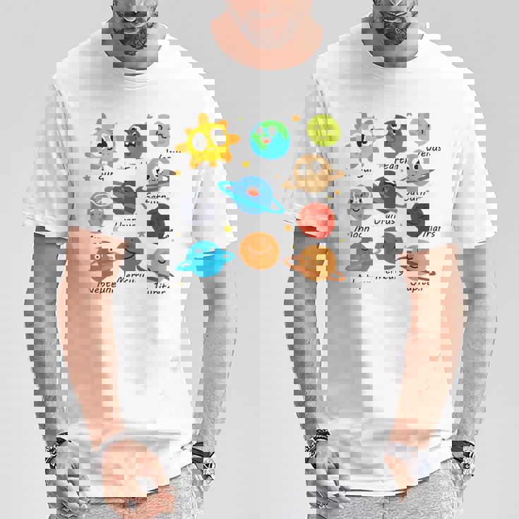 Divertido Pijama Con Sistema Solar Diseño De Astrónomos Camiseta unisex Regalos divertidos