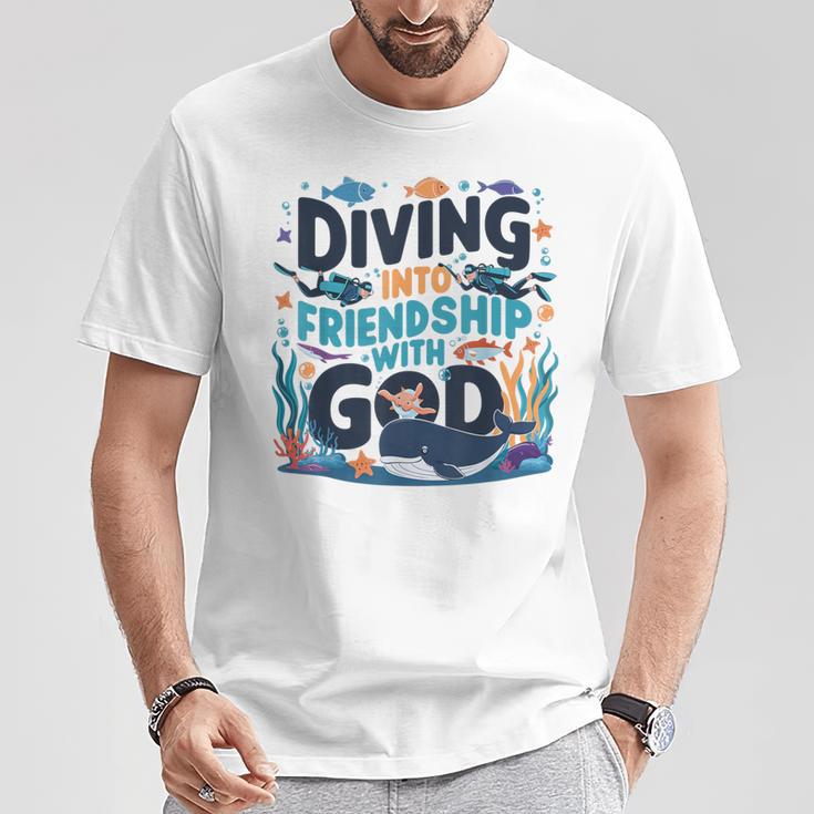 Diving Into Friendship With God Scuba Vbs 2024 Christian T-Shirt - Seseable