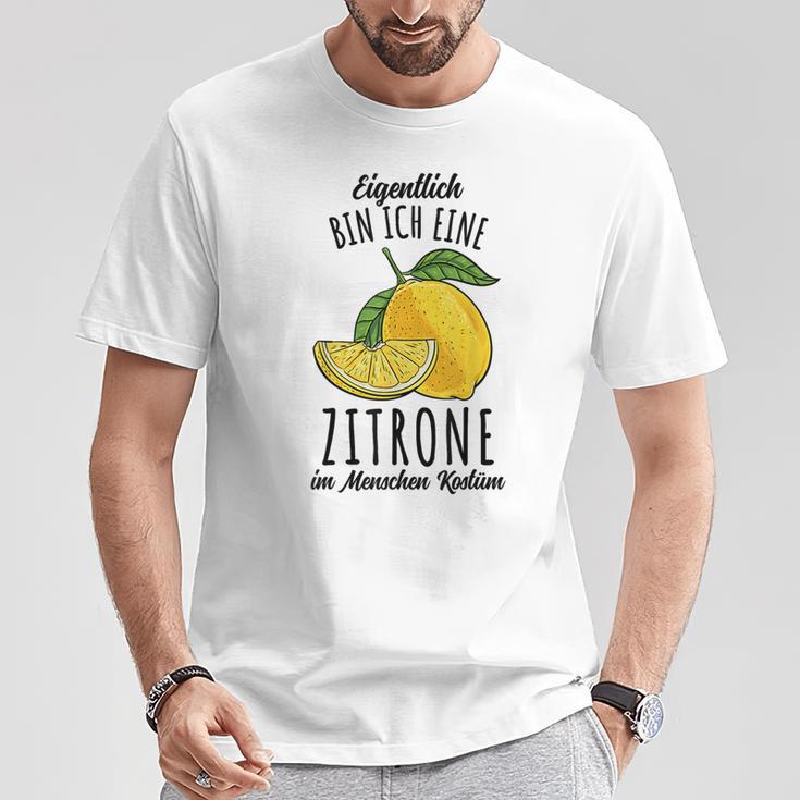 Eigentlich Bin Ich Eine Zitrone Kostüm T-Shirt Lustige Geschenke