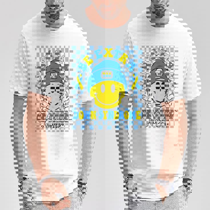 Be Extra Yellow And Blue Smile Face Down Syndrome Awareness T-Shirt Unique Gifts