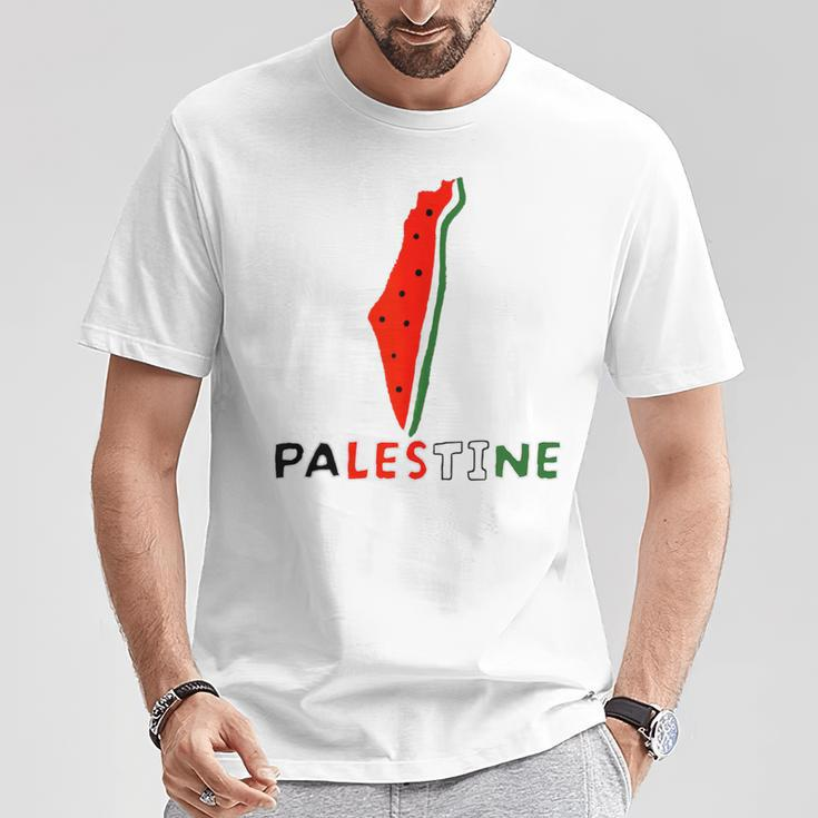 Falasn Palestine Watermelon Map Patriotic Graphic T-Shirt Unique Gifts