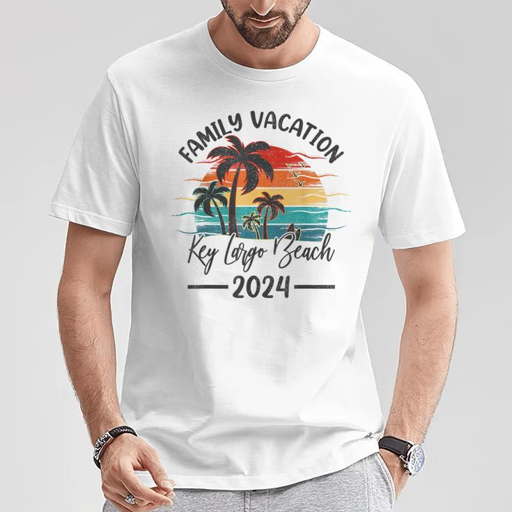 Family Vacation 2024 Vintage Florida Key Largo Beach T-Shirt Unique Gifts