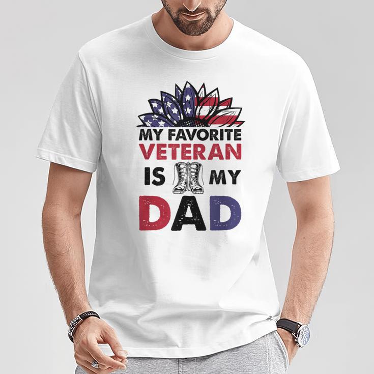 Father Veterans Day My Favorite Veteran Is My Dad Proud Kids T-Shirt Unique Gifts