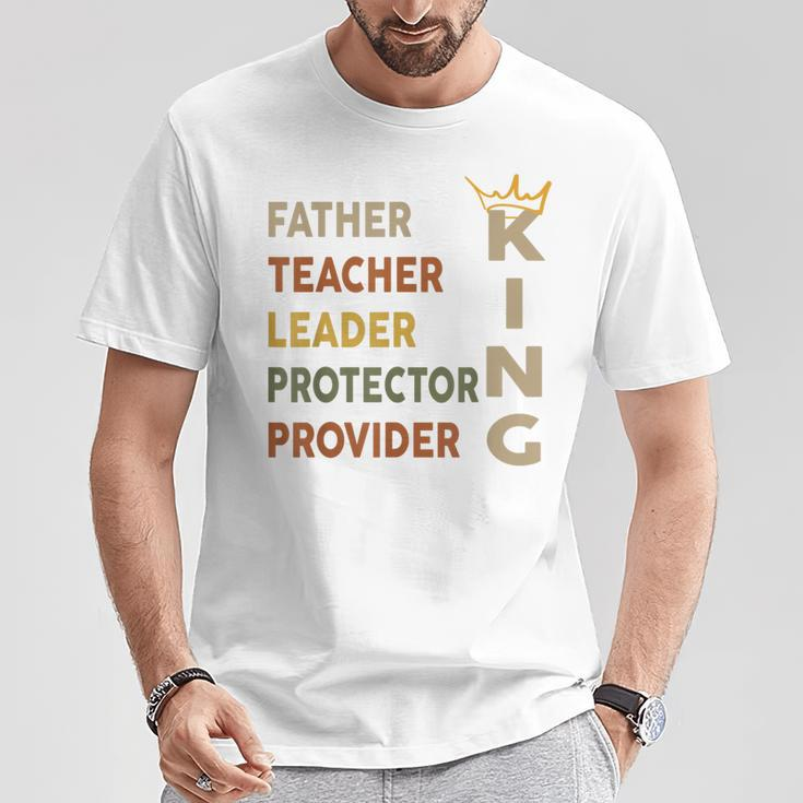 Father's Day African American Father Leader Black King Dad T-Shirt Unique Gifts