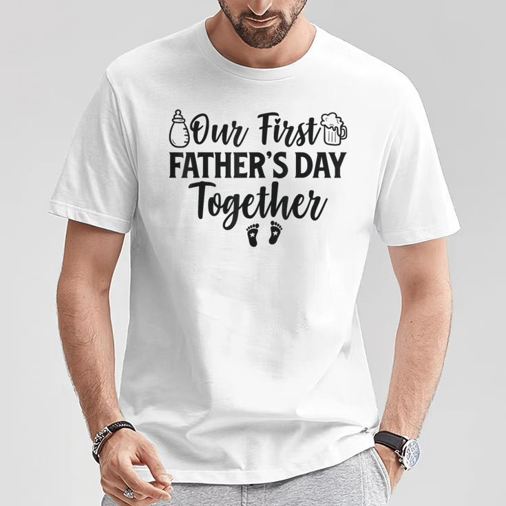 Our First Father's Day Together 2024 New Dad Father Son T-Shirt Funny Gifts