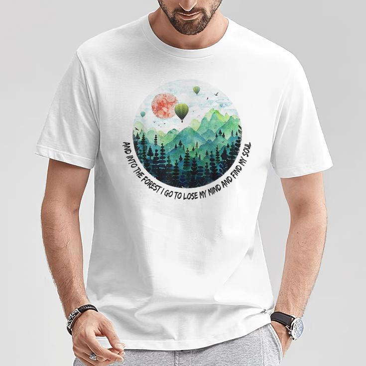 Into The Forest I Go To Lose My Mind Hot Air Balloon Aviator T-Shirt Unique Gifts