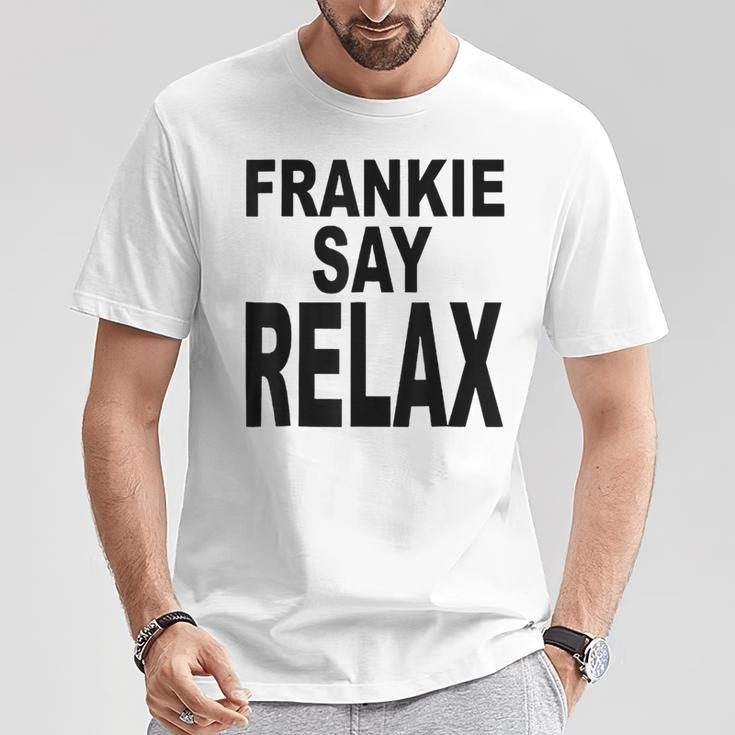 Frankie Say Relax Retro Vintage Style Blue T-Shirt Lustige Geschenke