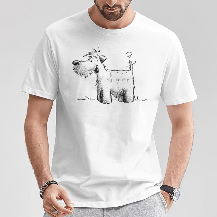 Dog Motif For Schnauzer Or Terrier Lovers T-Shirt Lustige Geschenke