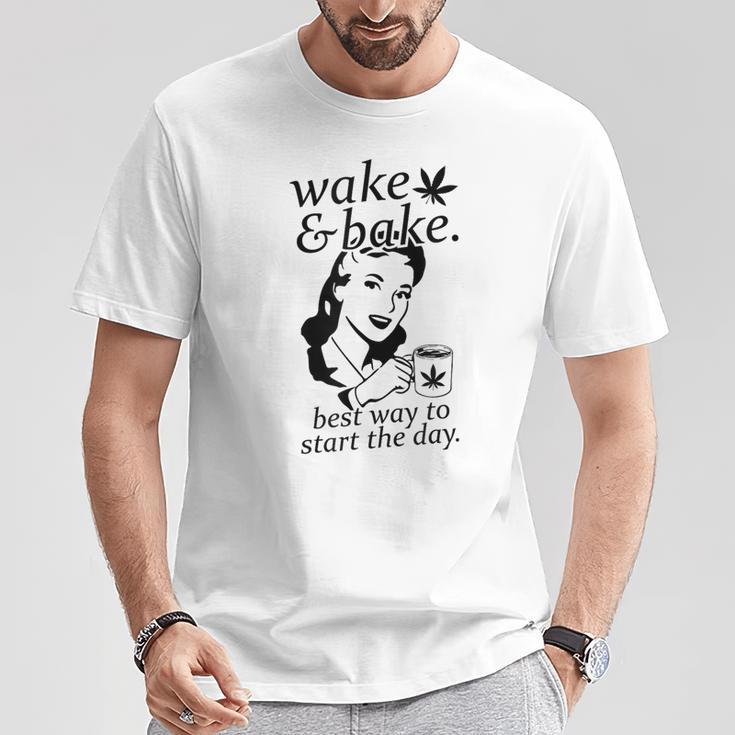 Wake And Bake Marijuana Weed T-Shirt Unique Gifts