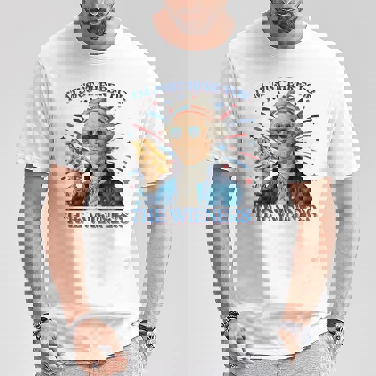 George Washington Hot Dog Just Here For The Wieners T-Shirt Unique Gifts
