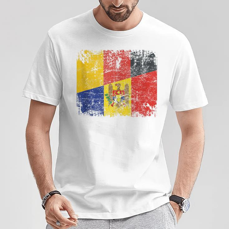 Germany Moldova Flags Half Moldovian German Roots Vintage T-Shirt Unique Gifts