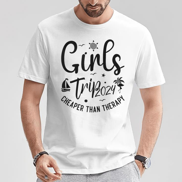 Girls Trip Cheaper Than A Therapy 2024 Girls Trip Matching T-Shirt Unique Gifts