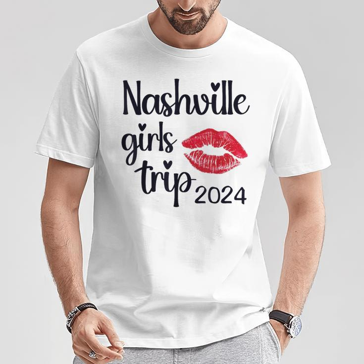 Girls Trip Nashville 2024 Weekend Birthday Party Women T-Shirt Unique Gifts