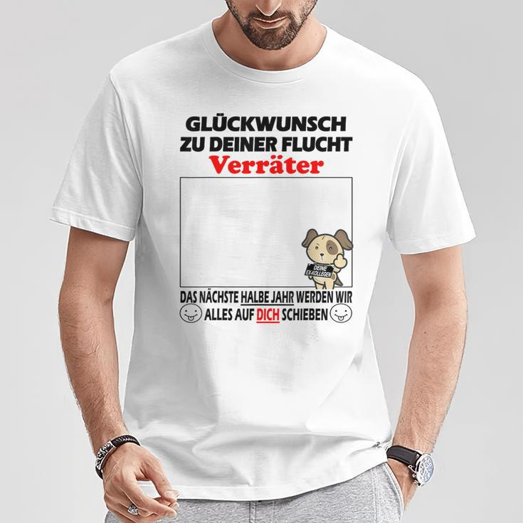 Glückwunsch Zum Flucht Zum Farewell Jobwechsel T-Shirt Lustige Geschenke