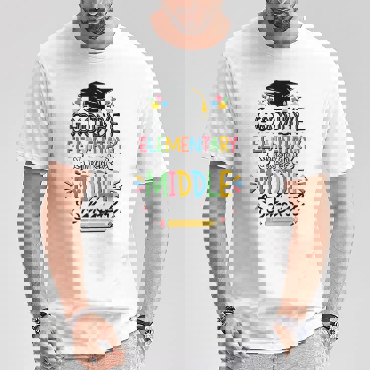 Goodbye Elementary Next Stop Middle School Groovy Graduation T-Shirt Unique Gifts