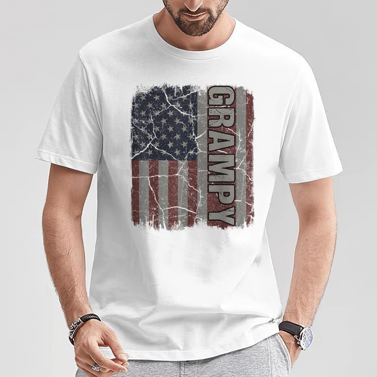 Grampy American Flag Vintage Father's Day 4Th Of July T-Shirt Unique Gifts