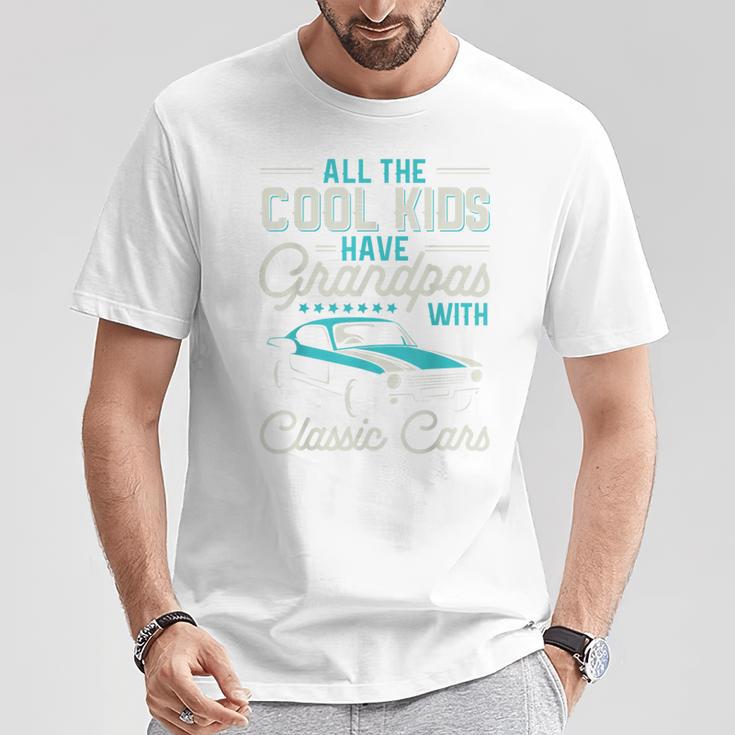 Grandpas With Classic Cars Vintage Car Enthusiast T-Shirt Unique Gifts