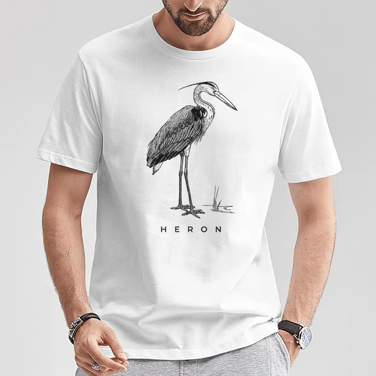 Great Blue Heron Bird Birdwatcher T-Shirt Unique Gifts