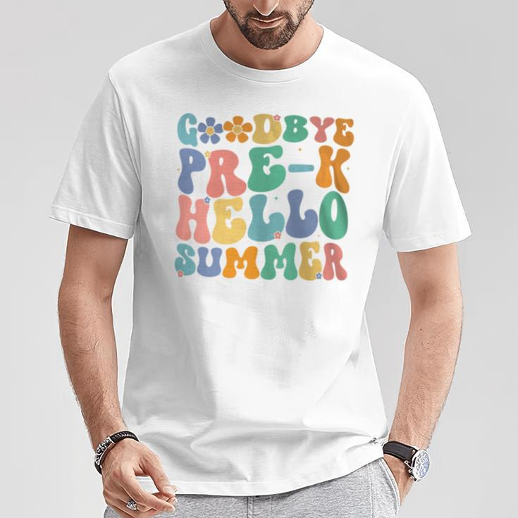 Groovy Goodbye Pre-K Hello Summer Last Day Of School T-Shirt Unique Gifts