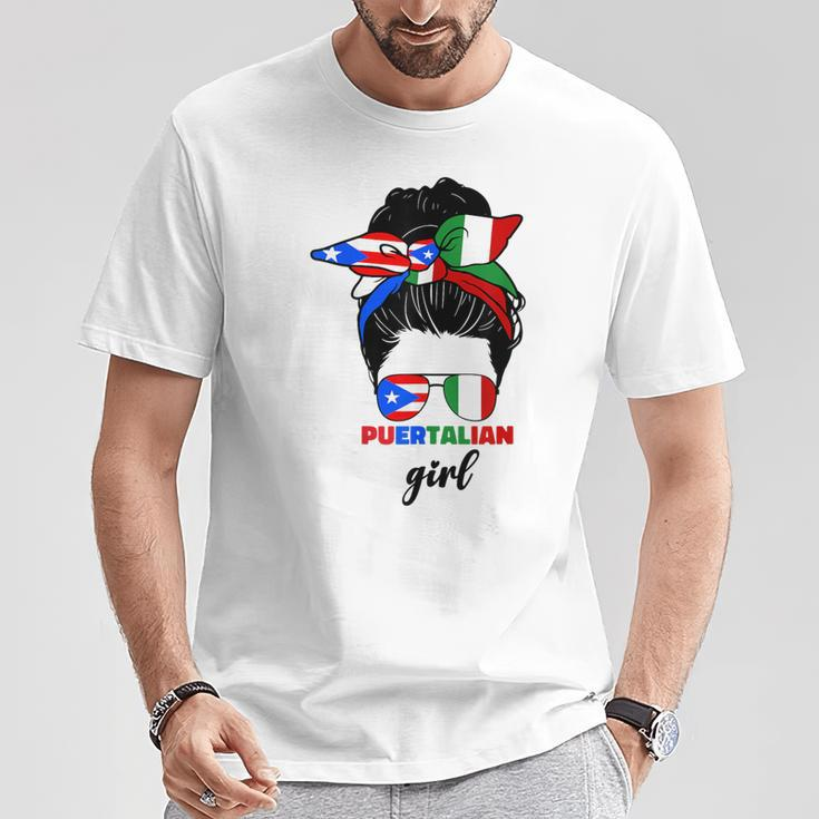 Half Italian And Puerto Rican Rico Italy Flag Girl For Women T-Shirt Unique Gifts