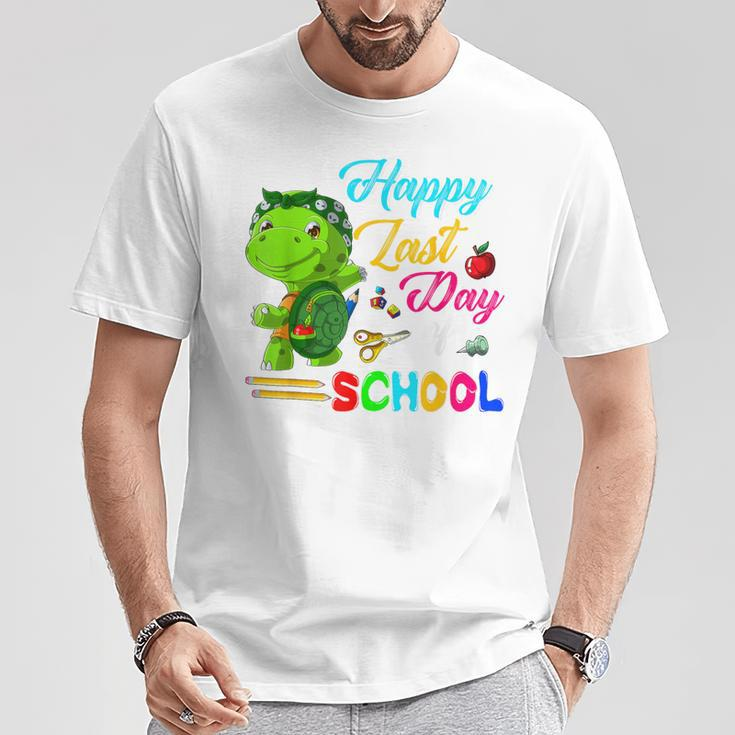 Happy Last Day Of School Turtle Students Teachers T-Shirt Unique Gifts