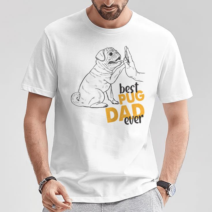 Herren Bester Mops Papa Ever Mops Kleidung Für Männer Mops Papa Raglan T-Shirt Lustige Geschenke