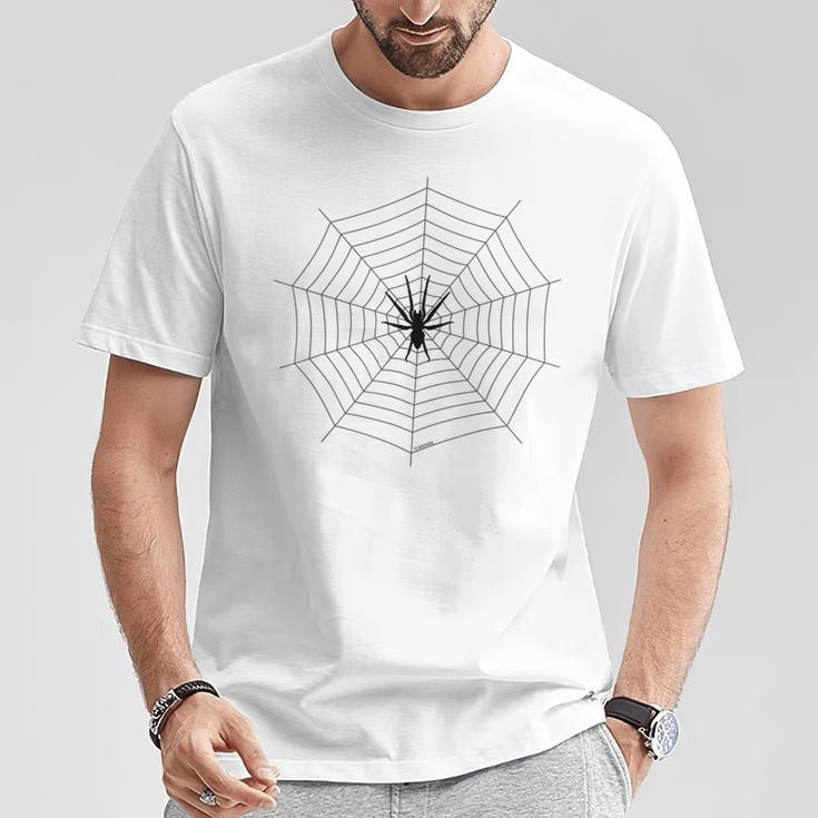 Herren T-Shirt mit Spinnennetz-Print, Weiß, Trendy Design Lustige Geschenke