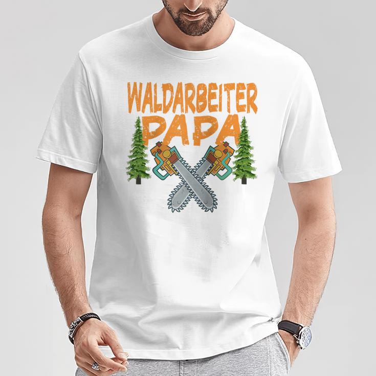 Herren Waldarbeiter Papa Baumfäller Bäume Fällen Im Wald Raglan T-Shirt Lustige Geschenke