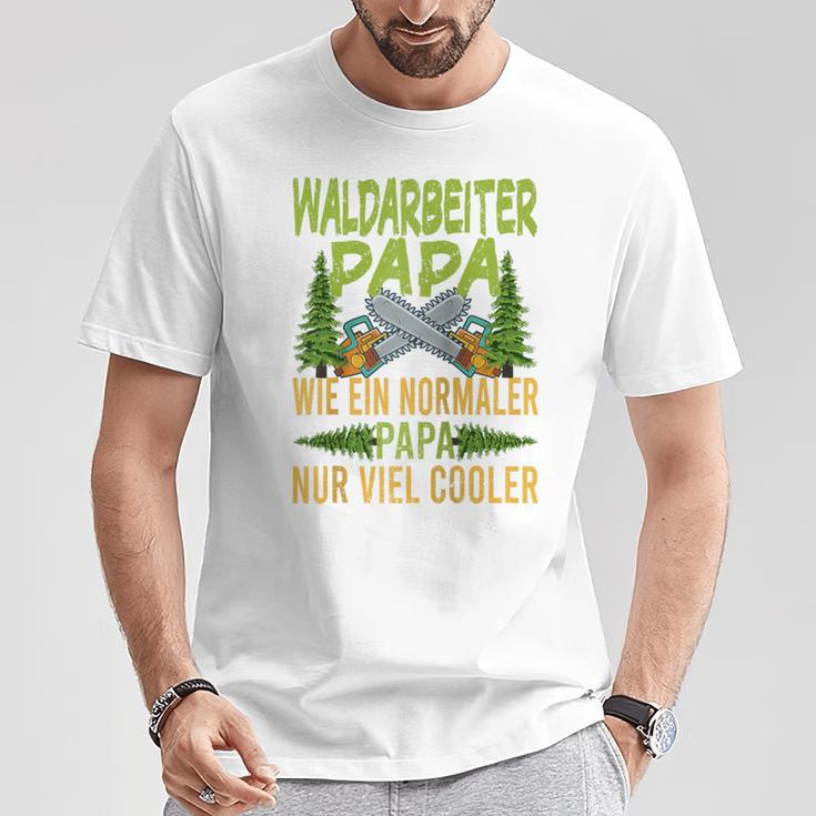 Herren Waldarbeiter Papa Wie Ein Normaler Papa Nuriel Cooler Raglan T-Shirt Lustige Geschenke