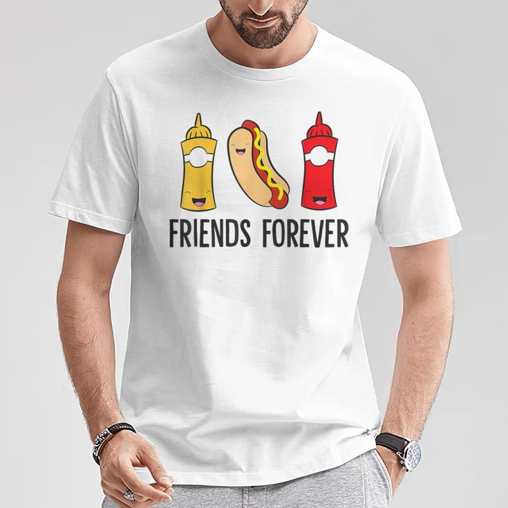 Hot Dog Mustard Ketchup Friends Forever Cute Hotdog T-Shirt Unique Gifts