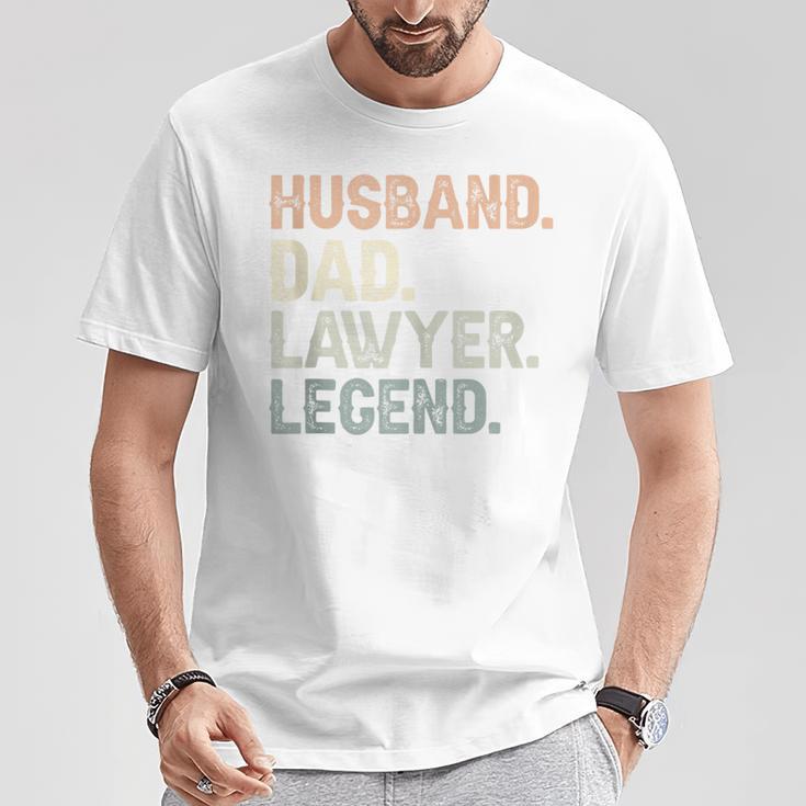 Husband Dad Lawyer Legend Father's Day Vintage Lawyer T-Shirt Funny Gifts