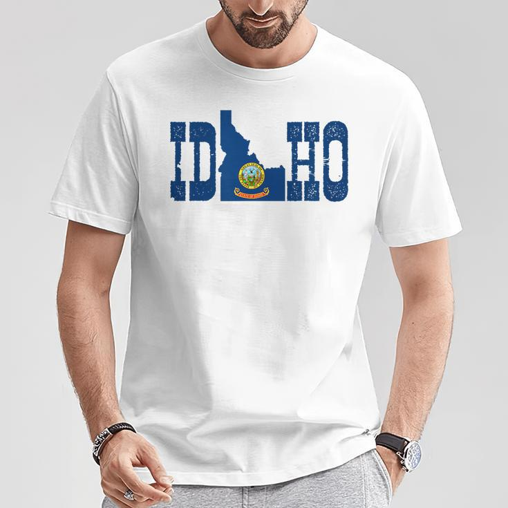 Idaho State And Idaho Flag With Pride For Idaho T-Shirt Unique Gifts