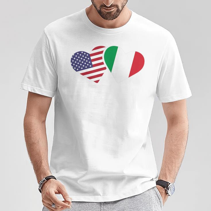 Italy Usa FlagHeart Italian American Love T-Shirt Unique Gifts