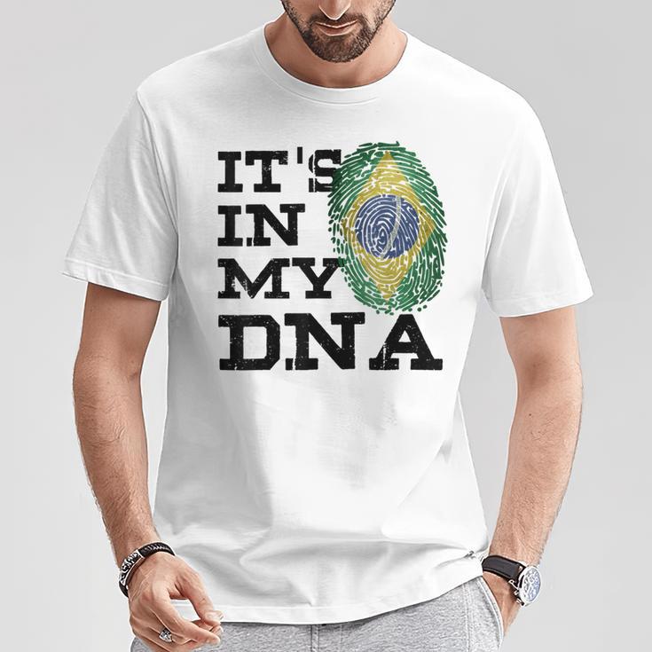 It's In My Dna Brazilian I Love Brazil Flag T-Shirt Unique Gifts