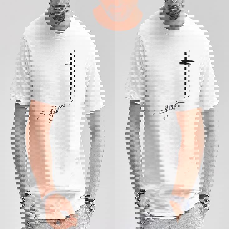 Jésus Avec Croix Chrétienne T-Shirt Cadeaux drôles
