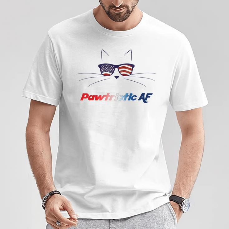 July 4Th American Cat Pawtriotic Af Patriotic Kitty T-Shirt Unique Gifts