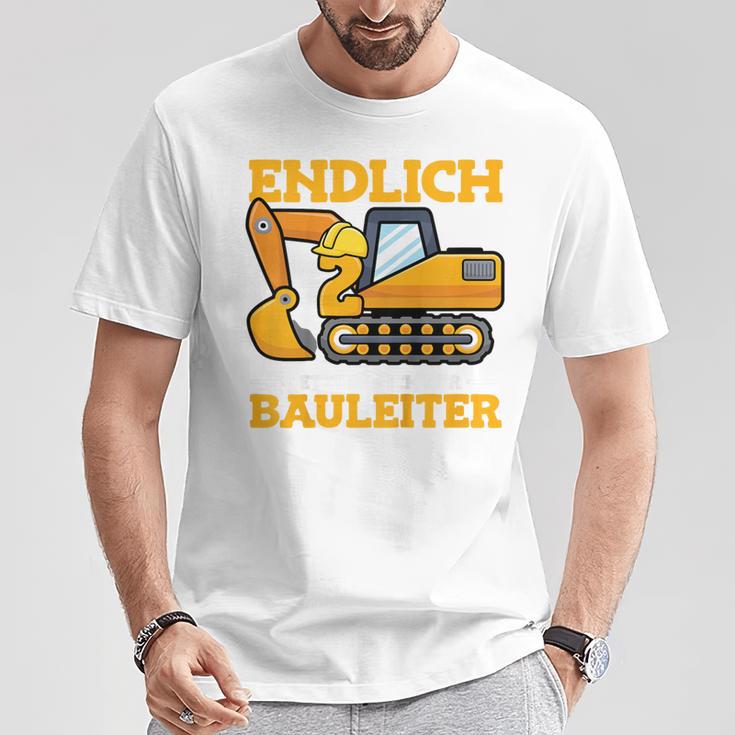 Kinder Endlich 2 Jetzt Bin Ich Der Bauleiter 2Nd Birthday Party T-Shirt Lustige Geschenke