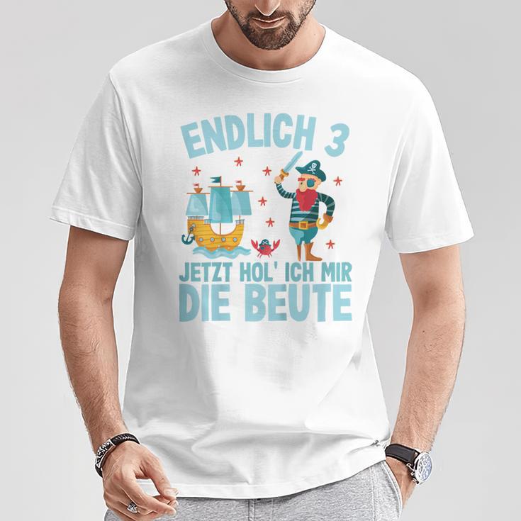 Kinder Endlich Drei Jahre 3Rd Birthday Pirate Boys Pirate T-Shirt Lustige Geschenke