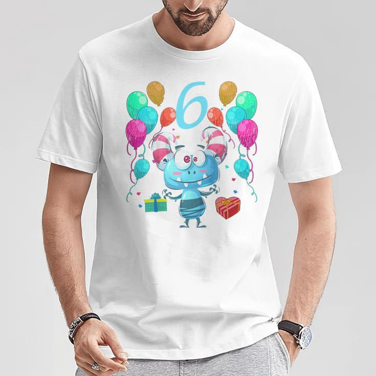 Kinder Geburtstags 6 Jahre Monster Geburtstag T-Shirt Lustige Geschenke