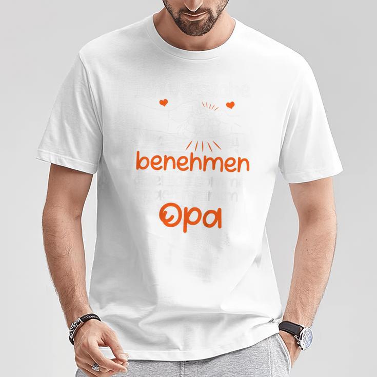 Kinder Ichersuche Mich Zu Benehmen Opa Children's Slogan T-Shirt Lustige Geschenke