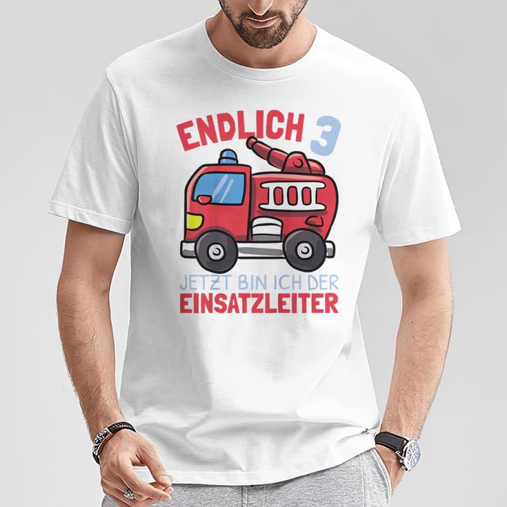 Kinder Jetzt Bin Ich Einsatzleiter Endlich 3 Jahre Boys Fire Brigade T-Shirt Lustige Geschenke