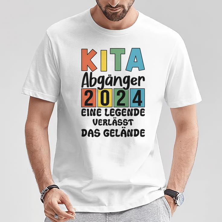 Kinder Kita Abgänger 2024 Schulkind Einschulung Schule Letzter Tag T-Shirt Lustige Geschenke