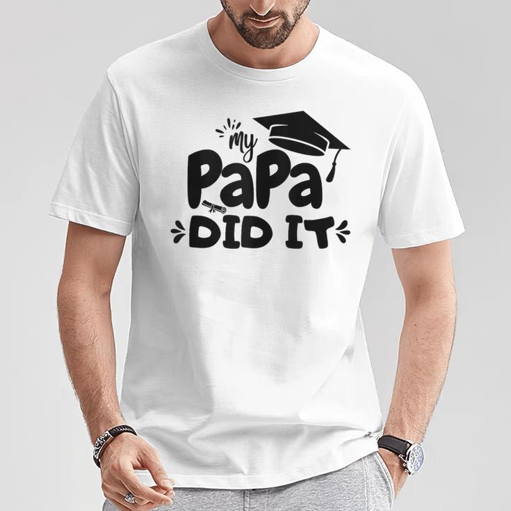 Kinder Mein Papa Hat Es Geschafft Abschlussfeier Stolze T-Shirt Lustige Geschenke