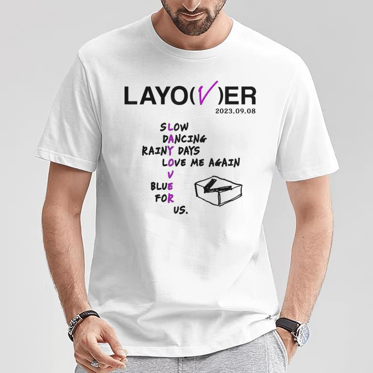 Layover For K-Pop Lover Army Bangtan Saranghae V T-Shirt Funny Gifts