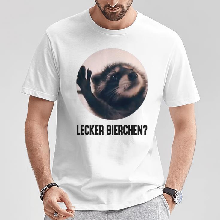 Lecker Bierchen X Pedro Waschbär Meme Cute Racoon T-Shirt Lustige Geschenke