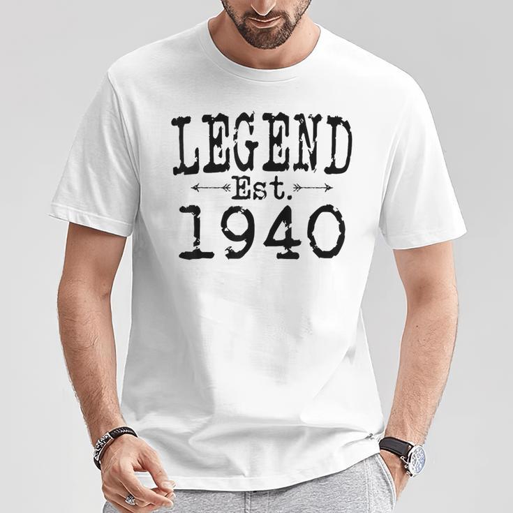 Legend Established 1940 Vintage Born In 1940 Birthday T-Shirt Unique Gifts