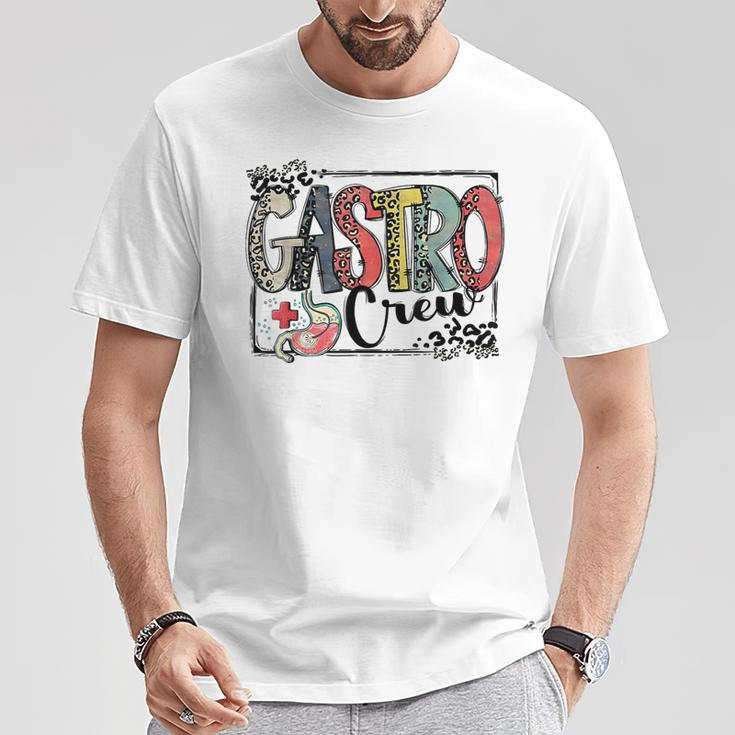 Leopard Lettering Gastro Crew Vintage Gastroenterology Nurse T-Shirt Unique Gifts