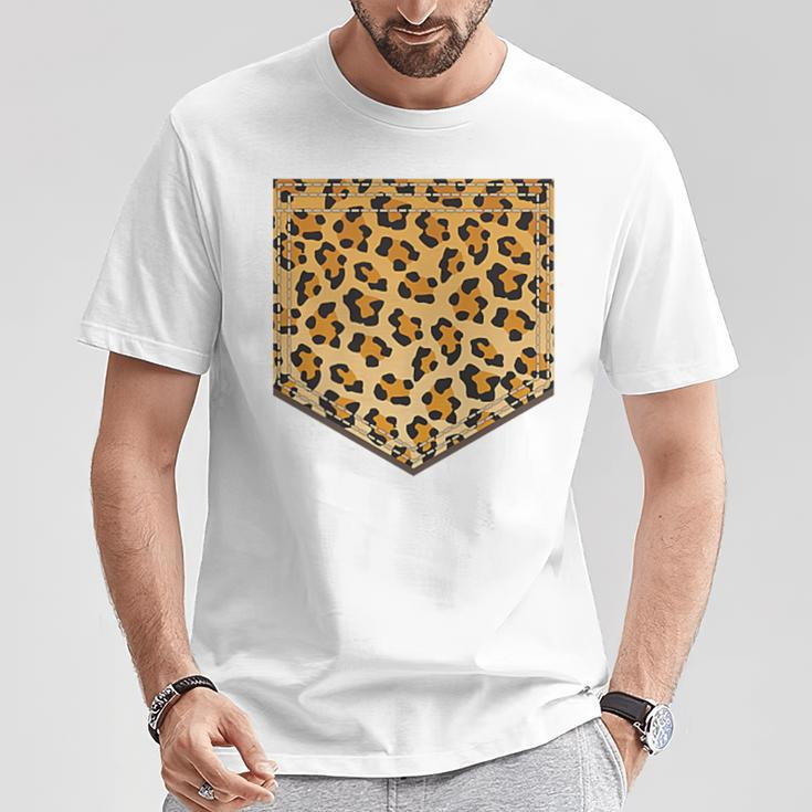 Leopard Print Pocket Cool Animal Lover Cheetah T-Shirt Unique Gifts